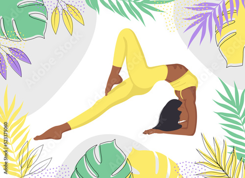 poster with a woman doing yoga