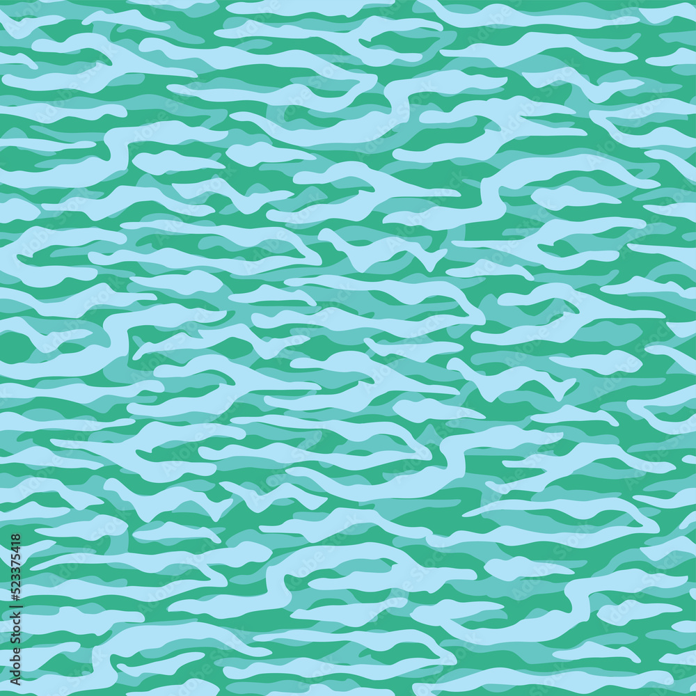 Seamless military texture - camouflage. Pattern on the marine theme with waves. Wild animal pattern of blue tiger. Seamless military texture - camouflage. Pattern on the marine theme with waves. Wild animal pattern of blue tiger.