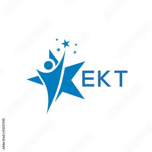 EKT Letter logo white background .EKT Business finance logo design vector image in illustrator .EKT letter logo design for entrepreneur and business.
 photo