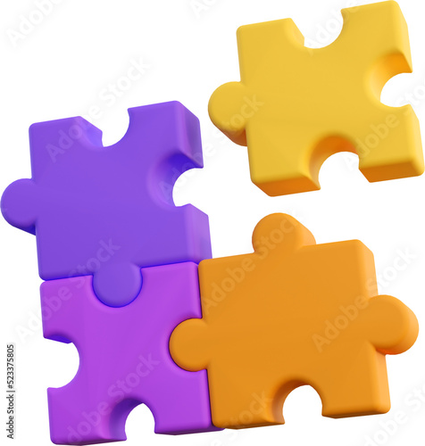 3d jigsaw puzzle pieces. Concept of business problems, education, development and teamwork. 3d high quality isolated render