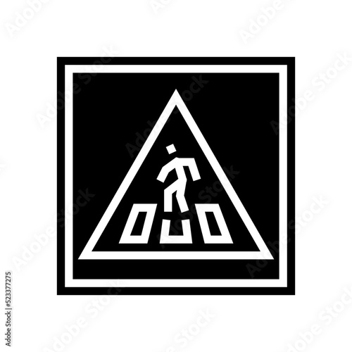 pedestrian road sign glyph icon vector. pedestrian road sign sign. isolated symbol illustration