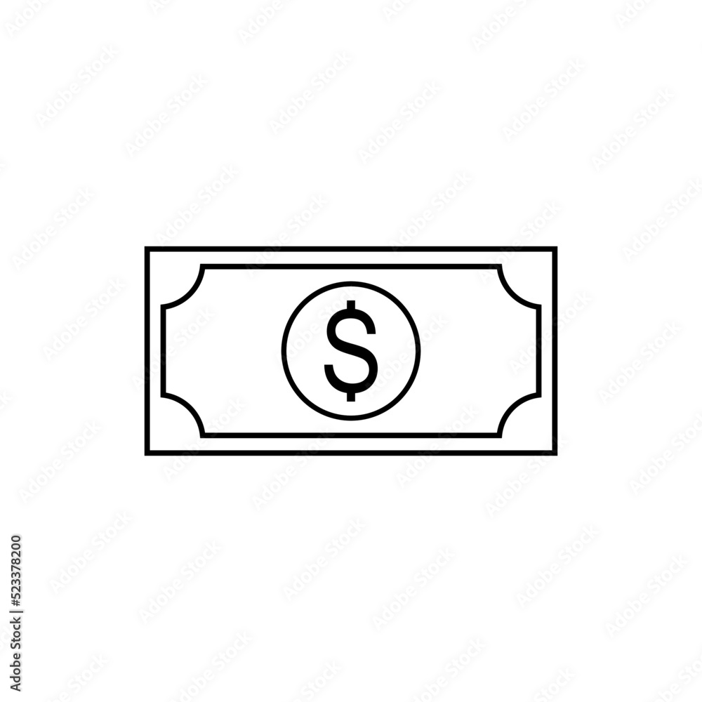 Dollar, USD Currency Icon Symbol. Vector Illustration Dollar, USD Currency Icon Symbol. Vector Illustration