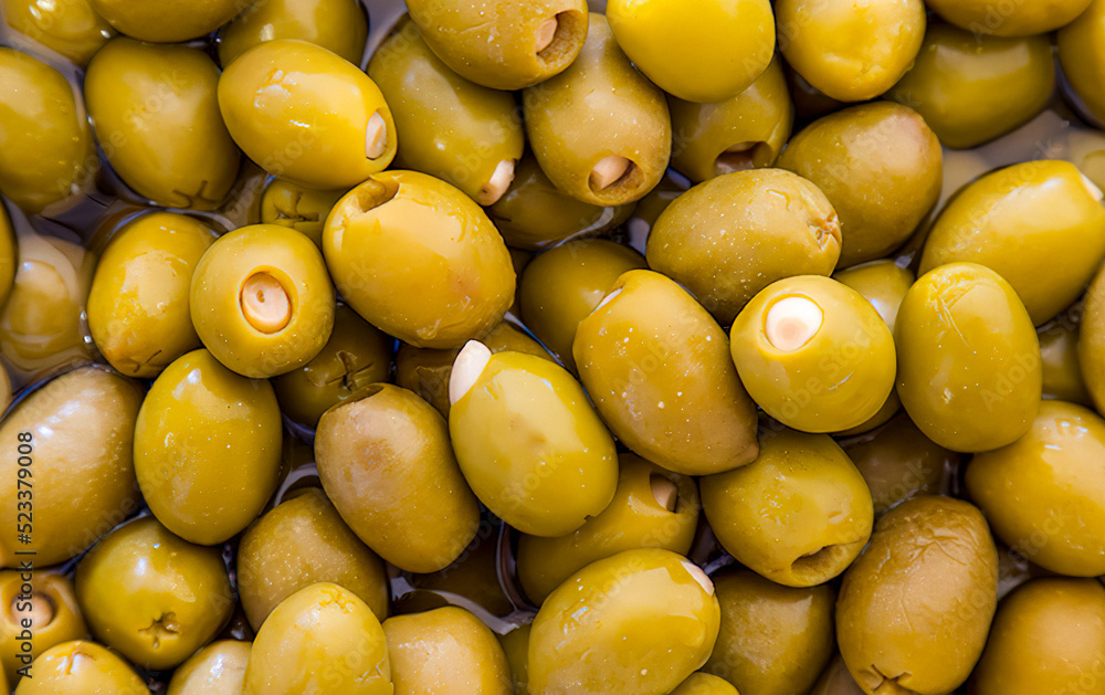 Yellow and green olives
