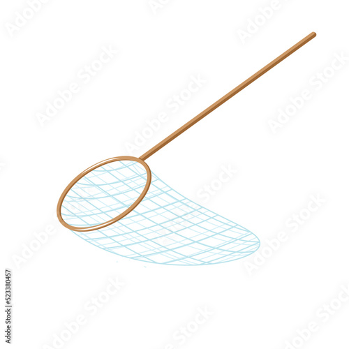 Obraz na płótnie Fish net on side view cartoon isolated illustration, catch fish in net, fishing outdoor entertainment, fishing tackle cartoon clipart w salonie