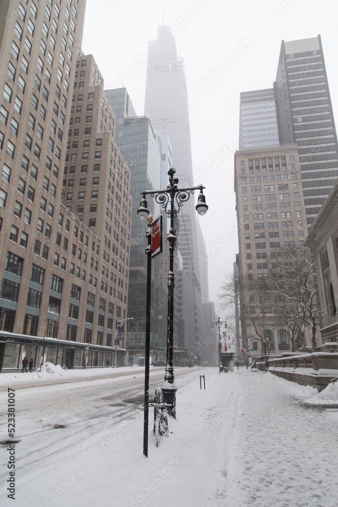 Fototapeta premium New York City, Snow Storm