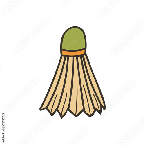 Badminton shuttlecock colorful illustration in vector. Badminton shuttlecock icon in vector. Badminton shuttlecock illustration.