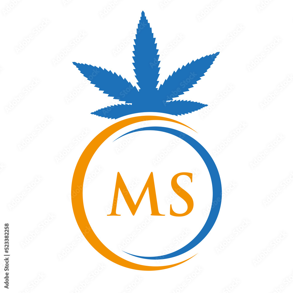 Letter MS Marijuana Logo. Cannabis Logo Sign For Therapy, Medical and Health Care Letter MS Marijuana Logo. Cannabis Logo Sign For Therapy, Medical and Health Care