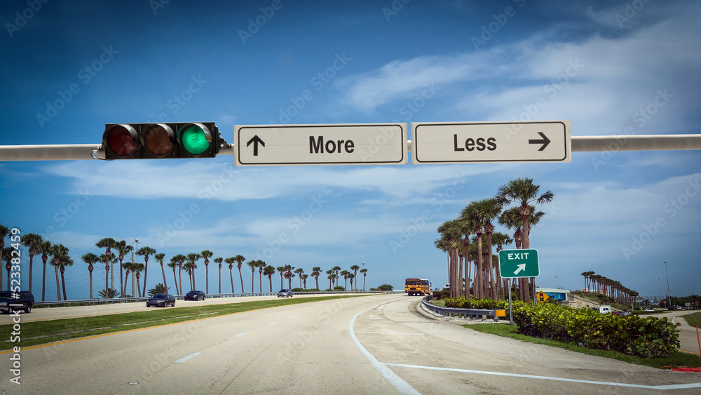 Street Sign More versus Less