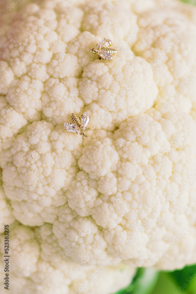 Cauliflower with little golden bees Cauliflower with little golden bees