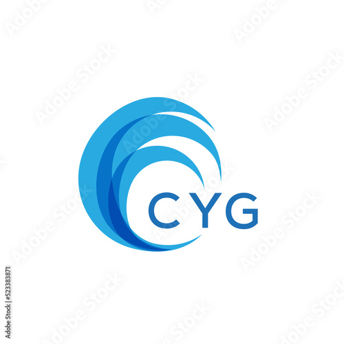 CYG letter logo. CYG blue image on white background. CYG Monogram logo design for entrepreneur and business. . CYG best icon.
 photo