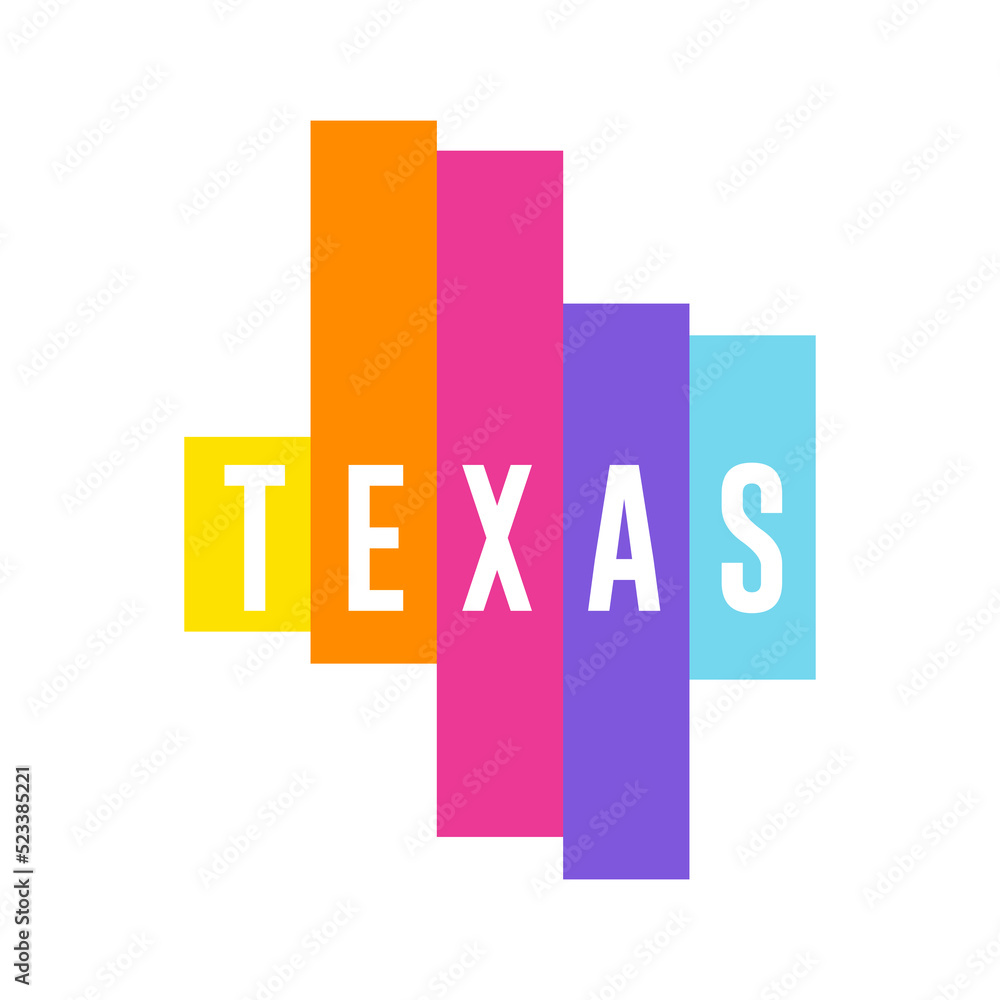 Digital modern colorful lines Texas, USA map logo vector illustration design Digital modern colorful lines Texas, USA map logo vector illustration design