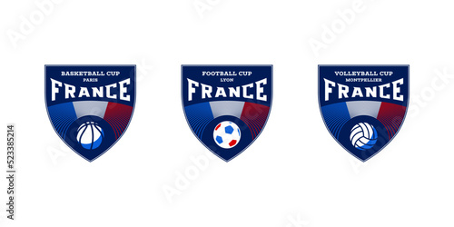 Sport championship logo. Football, volleyball, basketball cup of Serbia.