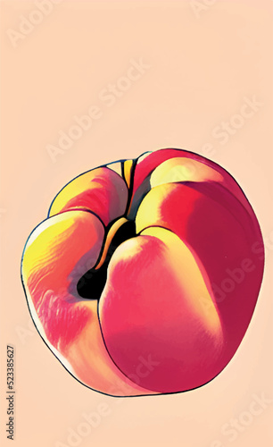 illustration of a peach