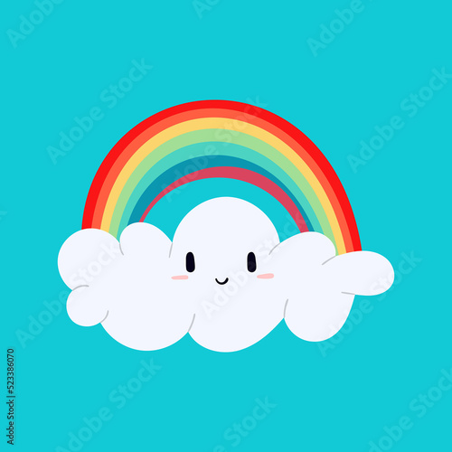 Rainbow with happy and smil...