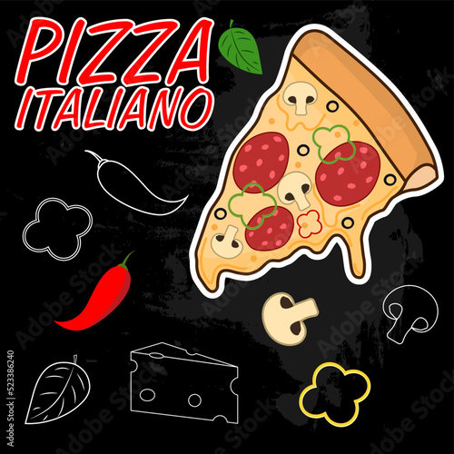 Pizza Italiano. Appetizing slice of pizza