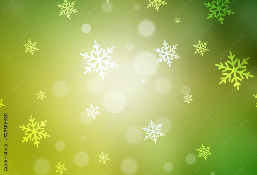 Light Green, Yellow vector pattern in Christmas style. Light Green, Yellow vector pattern in Christmas style.