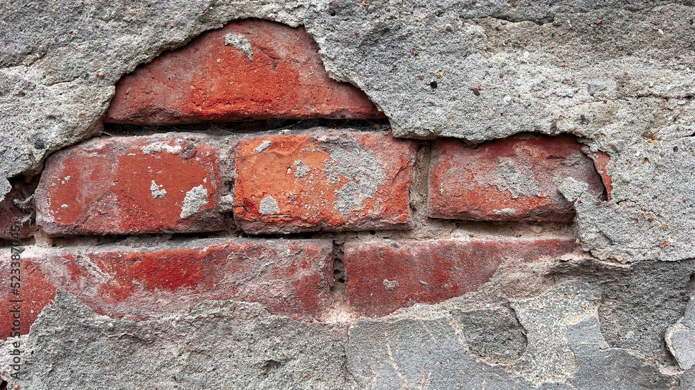 Fototapeta premium TŁO ZE STARYM CEGLANYM MUREM. ŚCIANA Z CEGIEŁ.