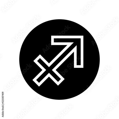 sagittarius zodiac glyph icon vector. sagittarius zodiac sign. isolated symbol illustration