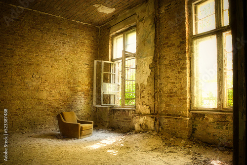 Sessel am Offenen Fenster - Beatiful Decay - Verlassener Ort - Urbex / Urbexing - Lost Place - Artwork - Creepy - High quality photo