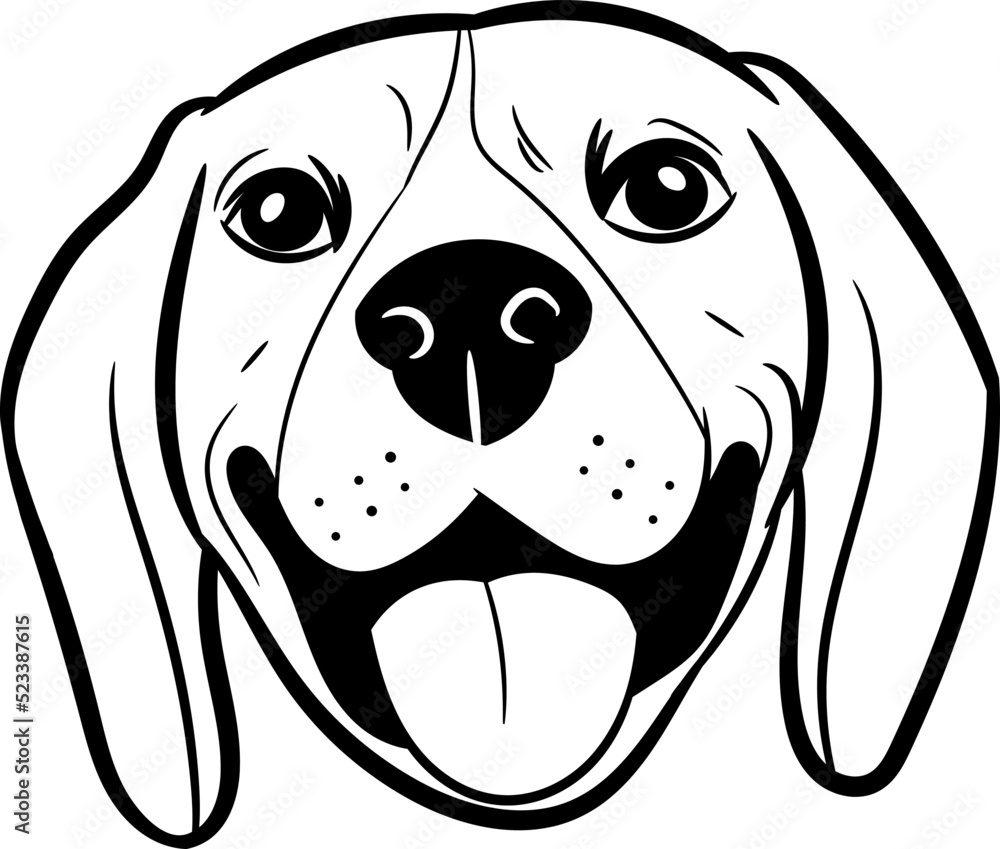 Funny muzzle of a jack russell dog. Smiling terrier pet. Sketch vector illustration on isolated background. Ideal for logo, print on paper and fabric Funny muzzle of a jack russell dog. Smiling terrier pet. Sketch vector illustration on isolated background. Ideal for logo, print on paper and fabric