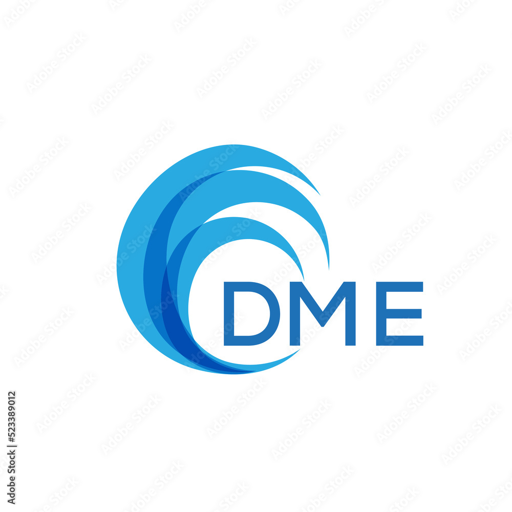 DME letter logo. DME blue image on white background. DME Monogram logo