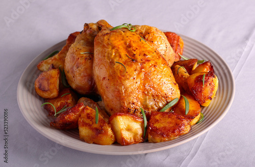 whole chicken with potatoes