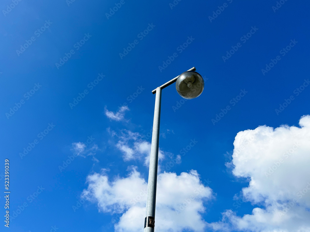 Street lamp post with LED lamp. City street lighting Street lamp post with LED lamp. City street lighting
