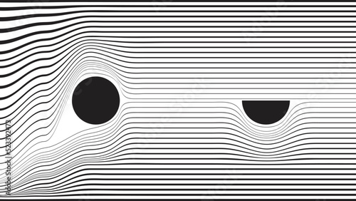 Abstract motion graphic design background . Dot and horizontal lines  . Transition shapes . Movement composition . Vector illustration