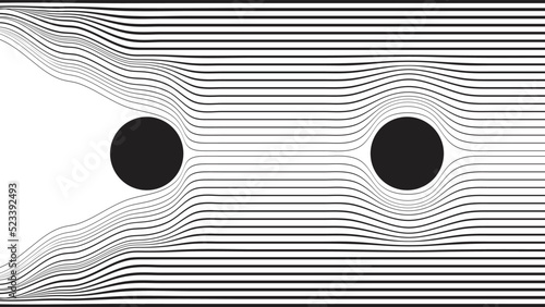 Abstract motion graphic design background . Dot and horizontal lines  . Transition shapes . Movement composition . Vector illustration