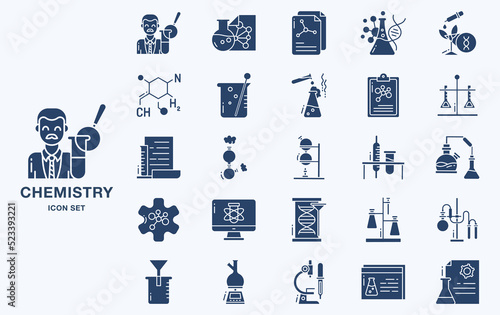 Set of Chemistry and experiment vector icons