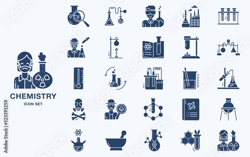 Set of Chemistry and experiment vector icons