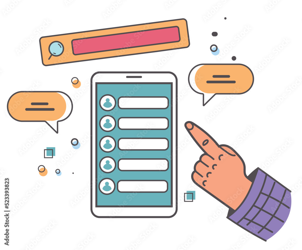 Profile research customer digital user search magnifier glass analysis abstract concept. Vector graphic design illustration