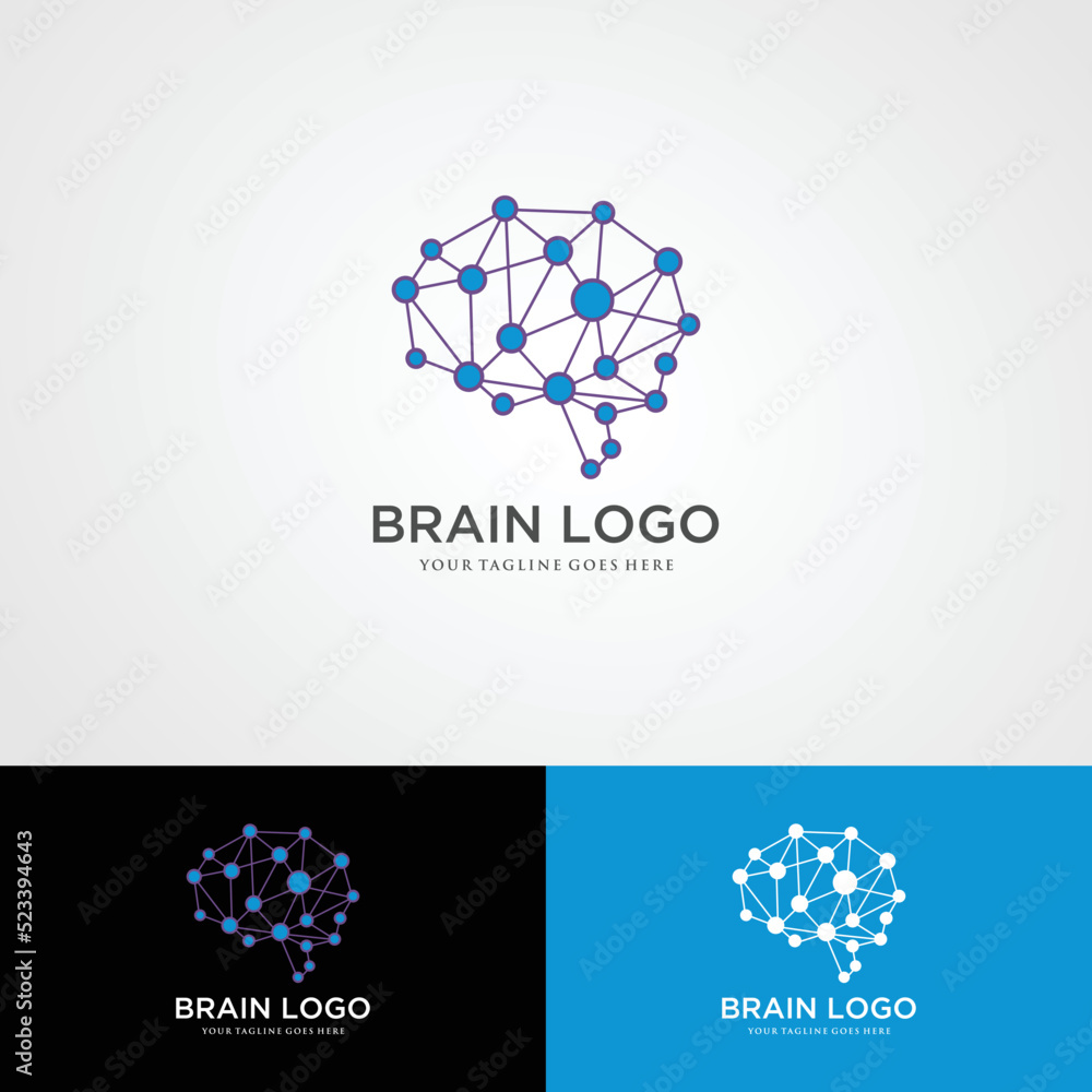 Brain technology logo template, Digital abstract logos for creative ...