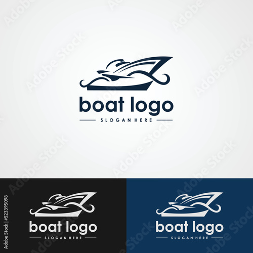 boat logo, sail boat, speed boad logo design