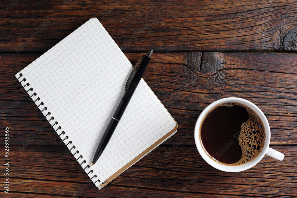 Notepad and coffee Notepad and coffee