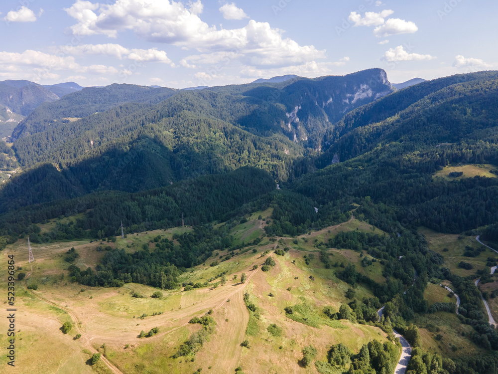 Aerial Summer view of Rhodope Mountains, Bulgaria Aerial Summer view of Rhodope Mountains, Bulgaria