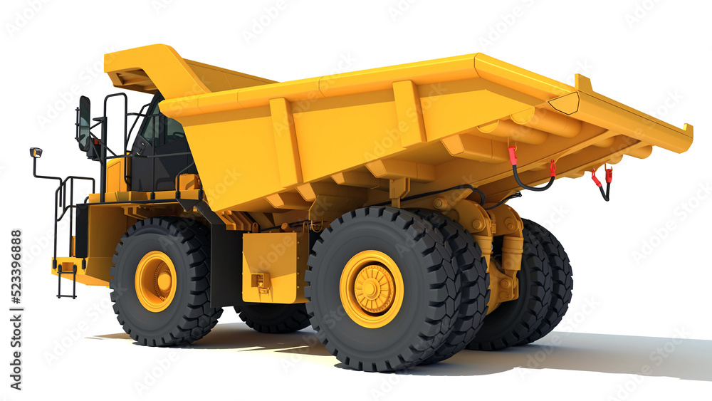 Off Highway Mining Dump Truck heavy construction machinery 3D rendering Off Highway Mining Dump Truck heavy construction machinery 3D rendering