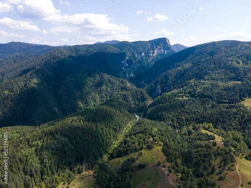 Aerial Summer view of Rhodope Mountains, Bulgaria photo