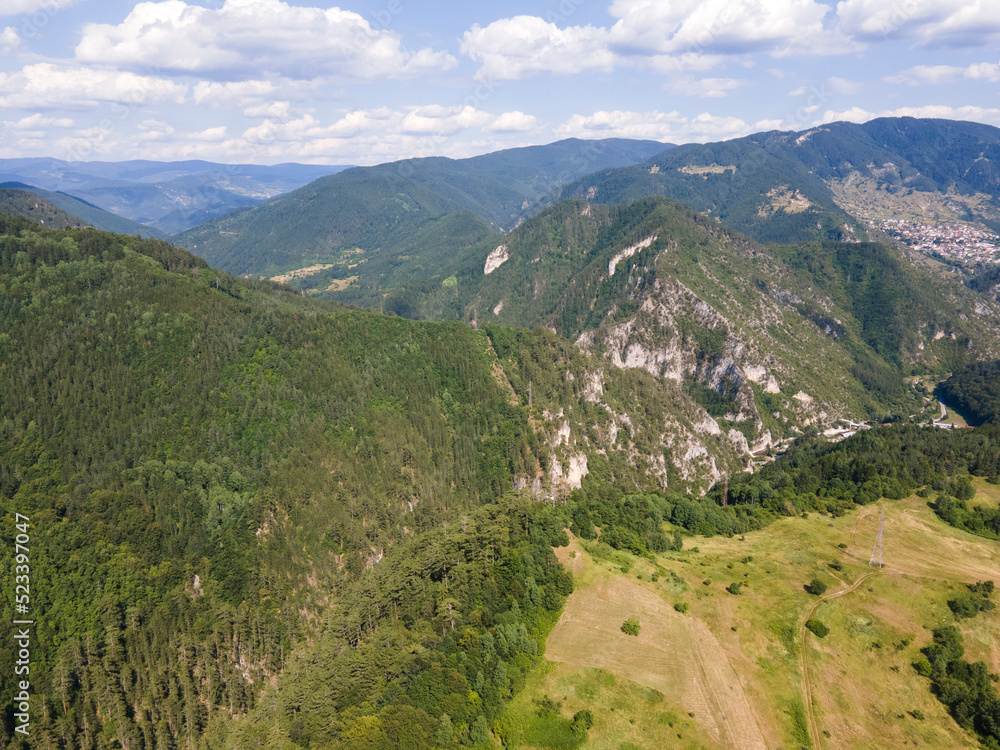 Aerial Summer view of Rhodope Mountains, Bulgaria