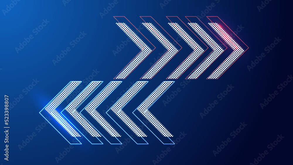 Neon futuristic transfer arrow icon. Web trade symbol. Arrows, pointers, direction. Set of holographic arrows Neon futuristic transfer arrow icon. Web trade symbol. Arrows, pointers, direction. Set of holographic arrows