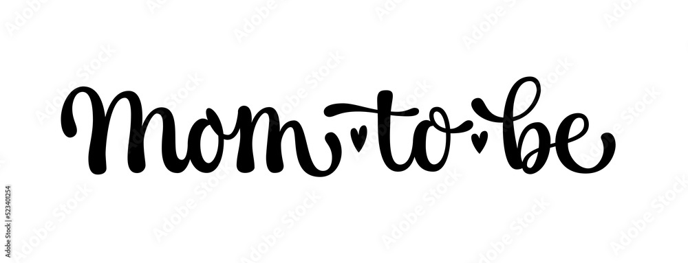 Mom-to-be handdrawn vector lettering. Calligraphy style short phrase. Mom-to-be handdrawn vector lettering. Calligraphy style short phrase.