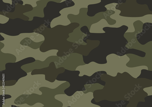 Camouflage texture seamless pattern. Abstract modern military ornament for army and hunting print. Vector background.