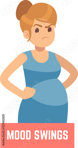 Angry woman with mood swings Pregnancy symptom banner