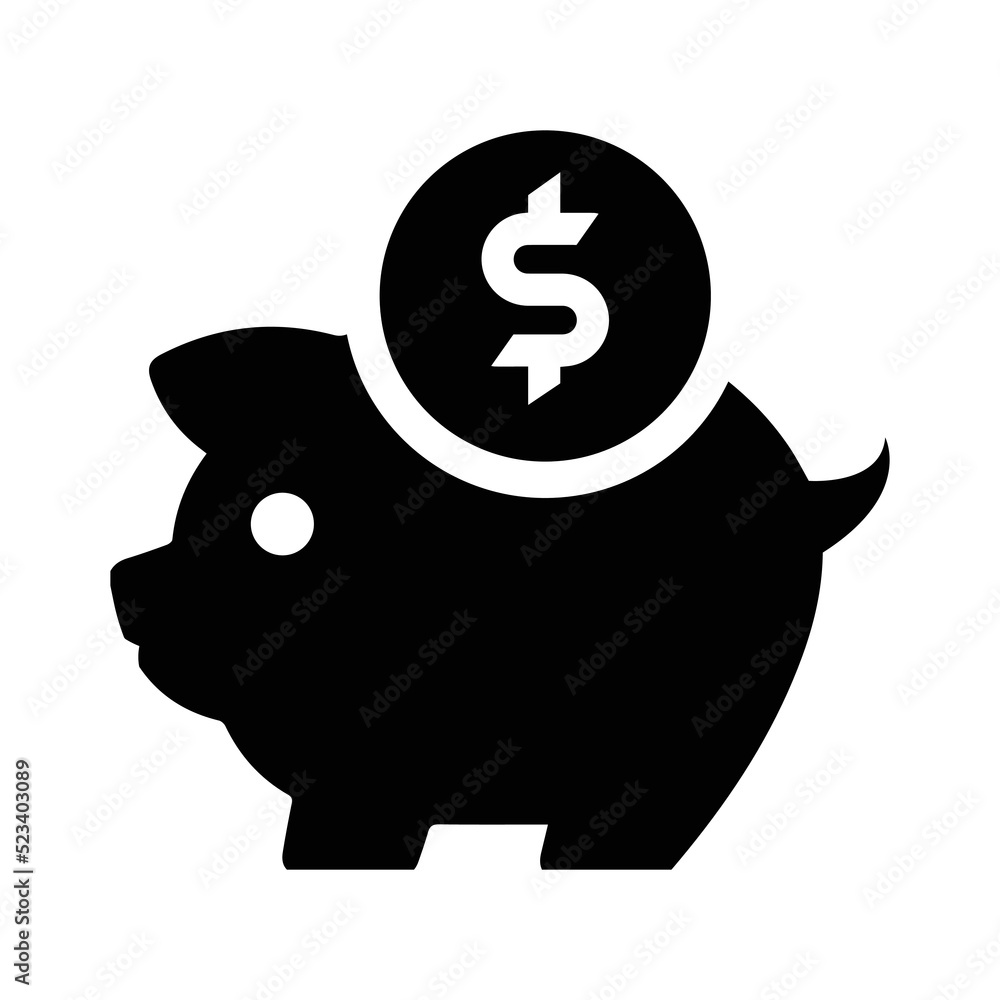 Finance money saving piggy icon | Black Vector illustration | Finance money saving piggy icon | Black Vector illustration |