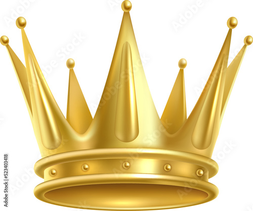 King crown. Realistic gold. Premium symbol mockup