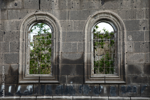 texture walls and windows of houses