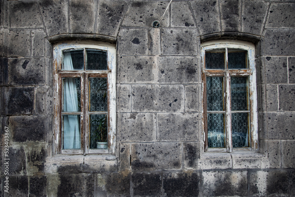 Obraz premium texture walls and windows of houses