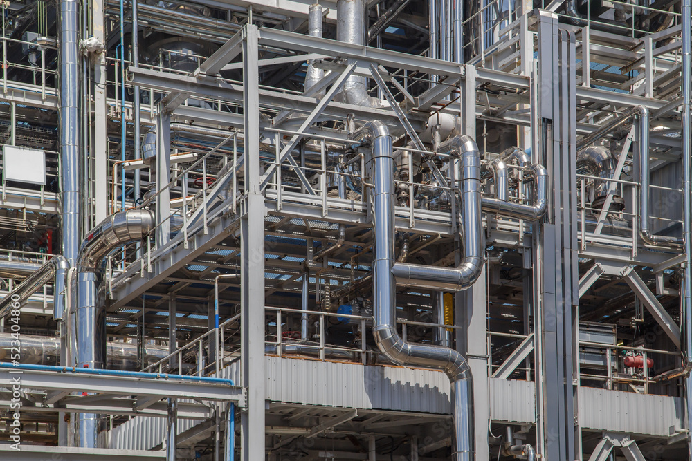 Pipeline system of big chemical plant. Pipeline system of big chemical plant.