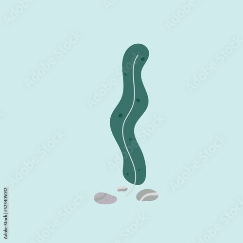 seaweed leaf cartoon vector illustration