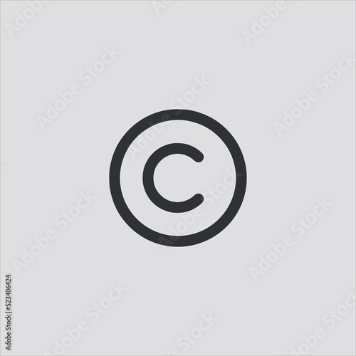 copyright icon vector icon.Editable stroke.linear style sign for use web design and mobile apps,logo.Symbol illustration.Pixel vector graphics - Vector